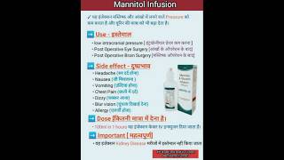 Mannitol amp glycerine infusion use side effects dose and important nursingclub8172 trendingshort [upl. by Milon]