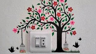 switchboard painting ideas 💡wall painting unique switchboard painting thecreationofkeya [upl. by Annuahsal]