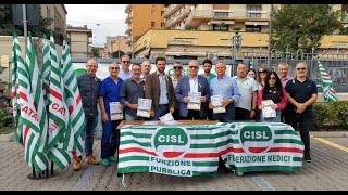 Aggressioni in sanità la campagna Cisl fa tappa al PS del GaribaldiCentro [upl. by Aldredge836]