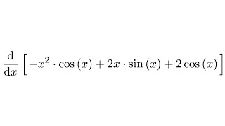 Derivative of x2cosx  2xsinx  2cosx [upl. by Wieche]