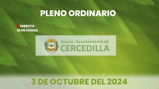 Ayuntamiento de Cercedilla Pleno municipal Ordinario de Octubre de 2024 [upl. by Shel]