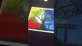 Easy day or night painting for beginners 😀artexplorepage artfeed easyartvideo ytshort [upl. by Nocaj]