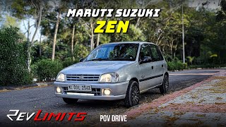 2004 MARUTI ZEN LXi  1L 60PS  POV TEST Drive 196  RevLimits  zen suzukizen [upl. by Esyak]