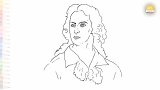 Friedrich Schiller drawings easy  Portrait sketches  How to draw Friedrich Schiller step by step [upl. by Guibert645]