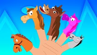 Caballo dedo de la familia  Dedo Canción  canciones infantiles  Horse Finger Family  Kids Songs [upl. by Ipoillak]