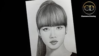 How to draw a BLACKPINK quotLisaquot step by step Pencil DrawingGirl face Drawing Tutorial [upl. by Thibaud456]