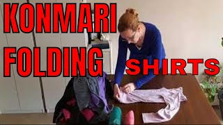 KonMari folding long sleeve shirts like Marie Kondo [upl. by Aninat838]