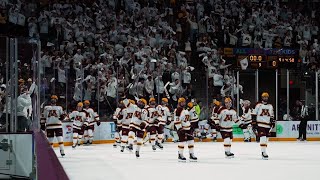 A Statement Sweep  Gopher Mens Hockey vs Michigan Cinematic Recap [upl. by Nylynnej]