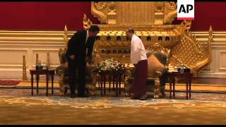 British PM meets Thein Sein president of Myanmar [upl. by Yhotmit]