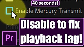 How to Disable Mercury Transmit Premiere Pro [upl. by Garlanda]