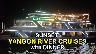 SUNSET YANGON RIVER CRUISE with DINNER Bicara Indonesia amp English Subtitle [upl. by Garbers]