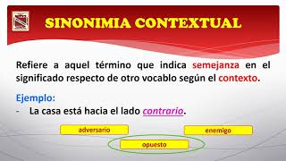 Sinonimia y Antonimia Contextual 2doSec [upl. by Harrell]