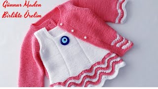 Karnıbahar Modeli Renkli ElbiseJile baby knitting bebekörgüleri madeninelişleri [upl. by Yelahc]