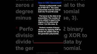 Cyclic Redundancy Check CRC CRC embeddedsystems serialcommunication electronicsengineering [upl. by Newob]