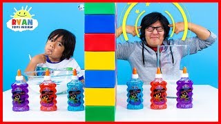 Twin Telepathy Slime Challenge Ryan vs Daddy [upl. by Moitoso887]