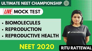 Biomolecules  Reproduction in Organisms  NEET Pattern Live Mock Test  NEET 2020 [upl. by Nalepka]