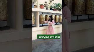 Thank you God l Rotating Buddhist prayer wheel to purify my karma trending shorts video [upl. by Lal]