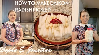 How To Make Daikon Radish Pickled Khmer Style BophaJonathansAdventureShow [upl. by Aerdnna]