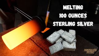 MELTING 100 OUNCES OF STERLING SILVER INTO 10oz BARS [upl. by Leval819]