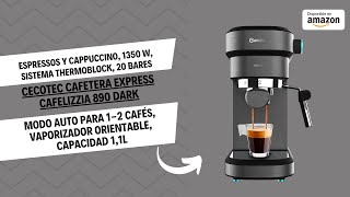 Cecotec Cafetera Express Cafelizzia 890 Dark Espressos y Cappuccino 1350 W Sistema Thermoblock [upl. by Norraa869]