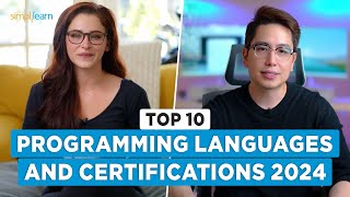 Top 10 Programming Languages And Certifications In 2024  Best Programming Languages  Simplilearn [upl. by Grier]