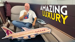 Is QATAR FIRST CLASS the most LUXURIOUS plane seat [upl. by Teeniv]