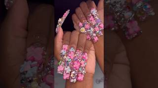 The girliest nail set EVER 🩷🤩 nailart blingnails xlnails nailvideos nailinspo nailtutorial [upl. by Kcered]