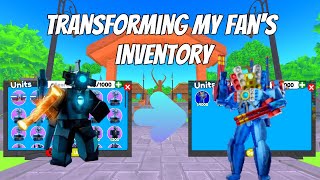 TRANSFORMING MY FAN’S INVENTORY IN TOILET TOWER DEFENSE  20K GEMS 💎 PROFIT [upl. by Iru]