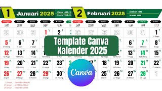 Template Canva Kalender 2025 Januari  Desember Bisa Diedit [upl. by Publius]