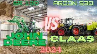 JOHN DEERE 6R 130 VS CLAAS ARION 530 johndeere claas top [upl. by Herra]