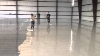 epoxy flooring application [upl. by Airehtfele]