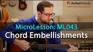 Rhythm Guitar Lesson  Chord Embellishment Ideas Over a simple Chord Progression  ML043 [upl. by Conlan]