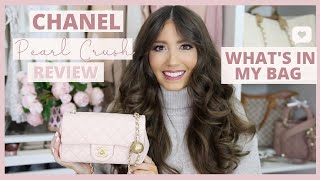 Whats In My Bag 2022  Chanel Mini Flap Pearl Crush Review [upl. by Ainival]