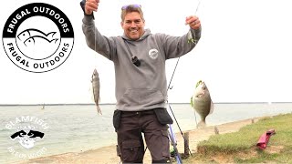 Catching lots of fish for dinner Bass Black Bream one pack of squid Sea Fishing uk Isle of Wight [upl. by Pat]