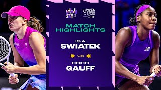 Iga Swiatek vs Coco Gauff  2024 WTA Finals Riyadh Group Stage  Match Highlights [upl. by Alegna]