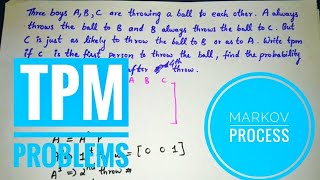 Markov process using transitional probability matrixtpm  Long run  Part4  Mathspedia [upl. by Ardnuhsed]