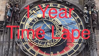 Timelapse Prague Astronomical Clock 1 Year Time Lapse [upl. by Irbmac]