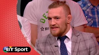 UFC189 Conor McGregor trash talking Chad Mendes  BT Sport [upl. by Acinomahs]