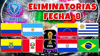 Calendario Fecha 8 Eliminatorias Sudamericanas  Mundial 2026 [upl. by Hairej353]