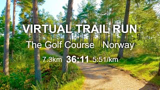 Virtual Trail Run  Nøtterøy Norway  Forest  Sunshine  Golf Course  Autumn  Treadmill [upl. by Ariana742]