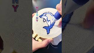 Make Dolphin🐬cup coaster punchneedle youtubehighfive dolphin cupcoaster [upl. by Elynad]