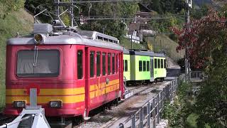 BVB Chemin de fer BexVillarsBretaye  Zahnradmeterspurbahn der TPC  incl historische Fahrzeuge [upl. by Eddina]