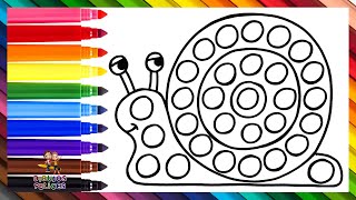 Dibuja y Colorea Un Caracol POP IT 🐌🔴🟠🟡🟢🔵🟣🌈 Dibujos Para Niños [upl. by Riffle]