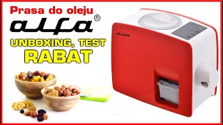 Prasa do oleju ALFA  tłoczenie oleju na zimno  unboxing test RABAT [upl. by Slayton217]