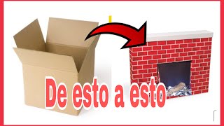 DIYCHIMENEA PARA NAVIDAD FÁCILCARDBOARD FIREPLACE FOR CHRISTMAS [upl. by Shreve]