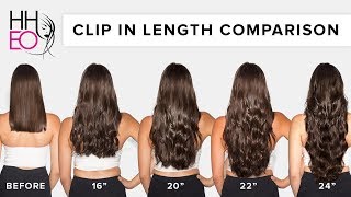 Clip In Hair Extensions Length Guide  HHEO [upl. by Darnell812]