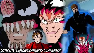 Symbiote Transformations Face Reveals Etc  Compilation SpiderMan TAS 1994 [upl. by Auhs]