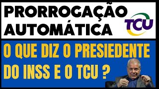 PRORROGAÃ‡ÃƒO AUTOMÃTICA O QUE DIZ O PRESIDENTE DO INSS E O TCU [upl. by Nyleahcim197]