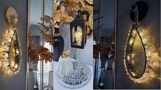 New Home Decor DIYs  Glam Room Lighting Idea  Glam Diamond Tray DIY [upl. by Lan]