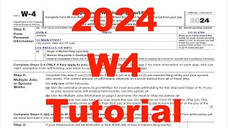 2024  W4 Form Tutorial  StepbyStep How To Fill Out a W4 Form [upl. by Nehgem256]